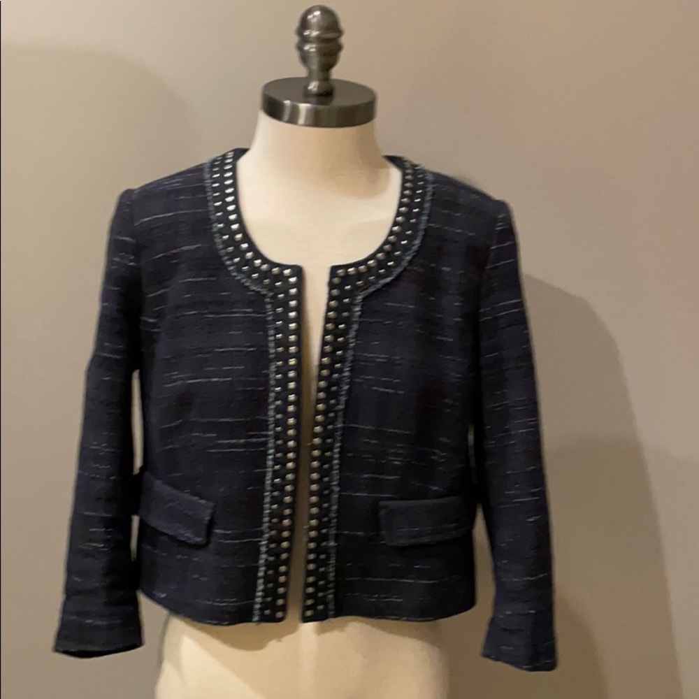 LOFT Navy Crop Jacket